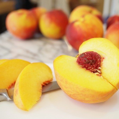 Blackberry, Peach, and Rosemary Crisp