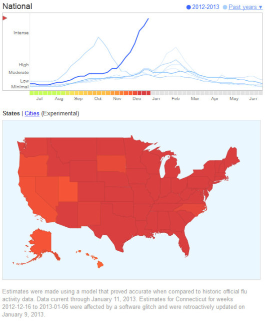 Google Flu Trends Map