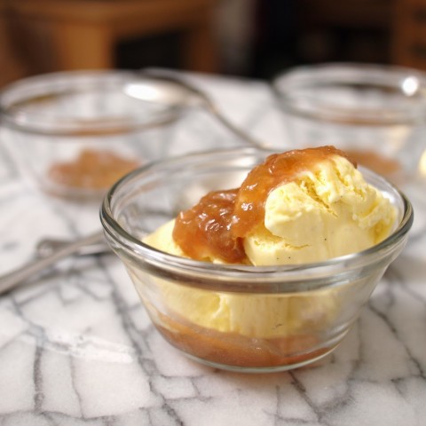 Vanilla Ice Cream with Rhubarb Compote