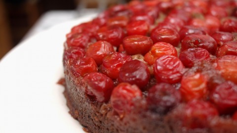 Sour Cherry Upside Down Cake