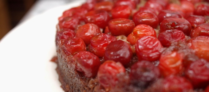 Sour Cherry Upside Down Cake