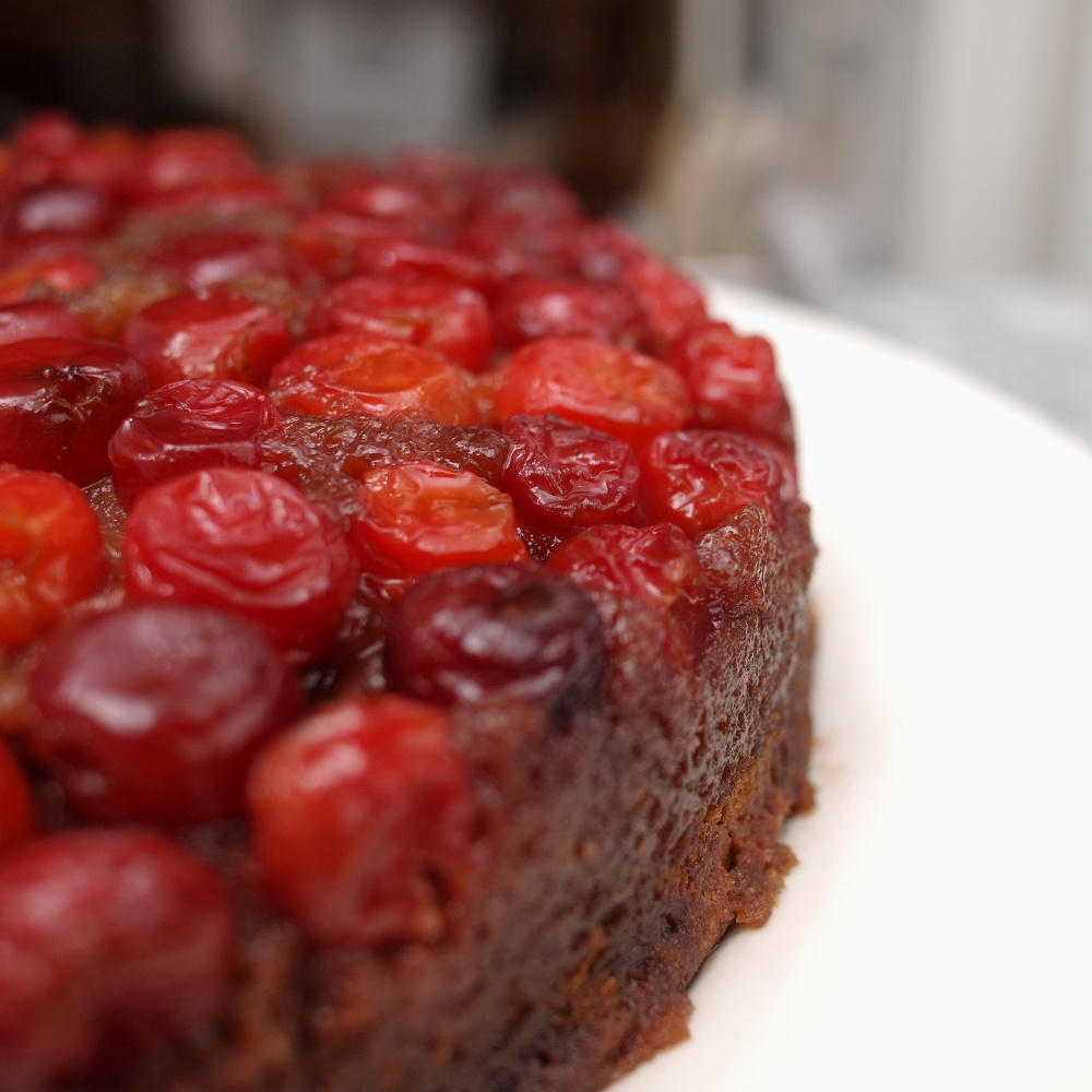 Sour Cherry Upside Down Cake