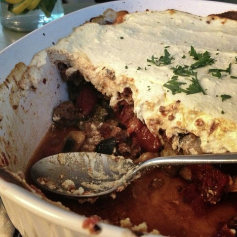 Moussaka half eaten