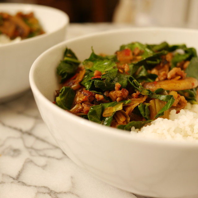 Caramelized Pork Bits with Broken Rice