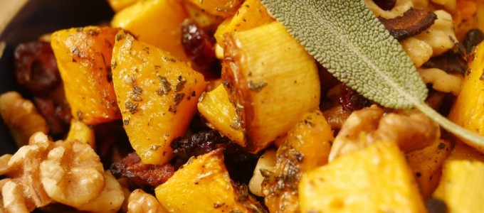 Thanksgiving Thoughts: Roasted Squash with Sage and Bacon