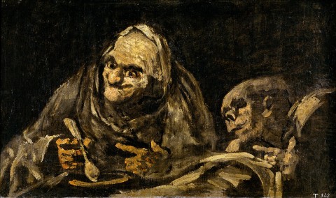 Viejos comiendo sopa (Two Old Men Eating Soup) by Francisco Goya